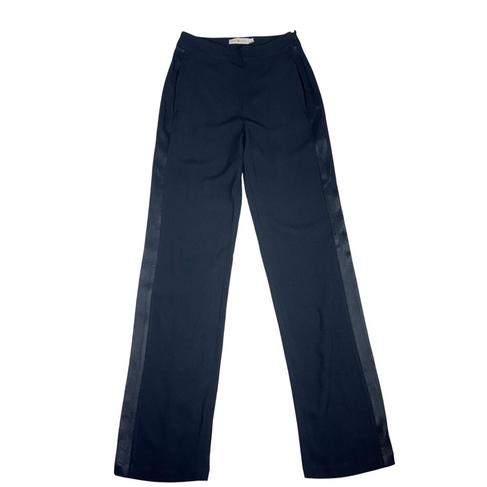 TORY BURCH Women's Tuxedo Trousers Wide Leg or Straight Leg With Satin Dtripes